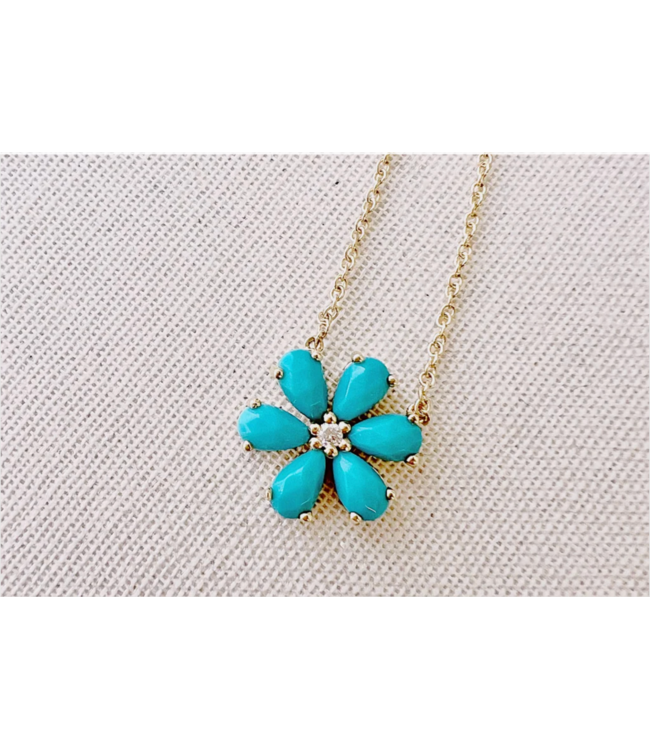 Daisy Turquoise & Diamond Necklace