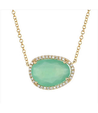 Chrysoprase and Diamond Necklace