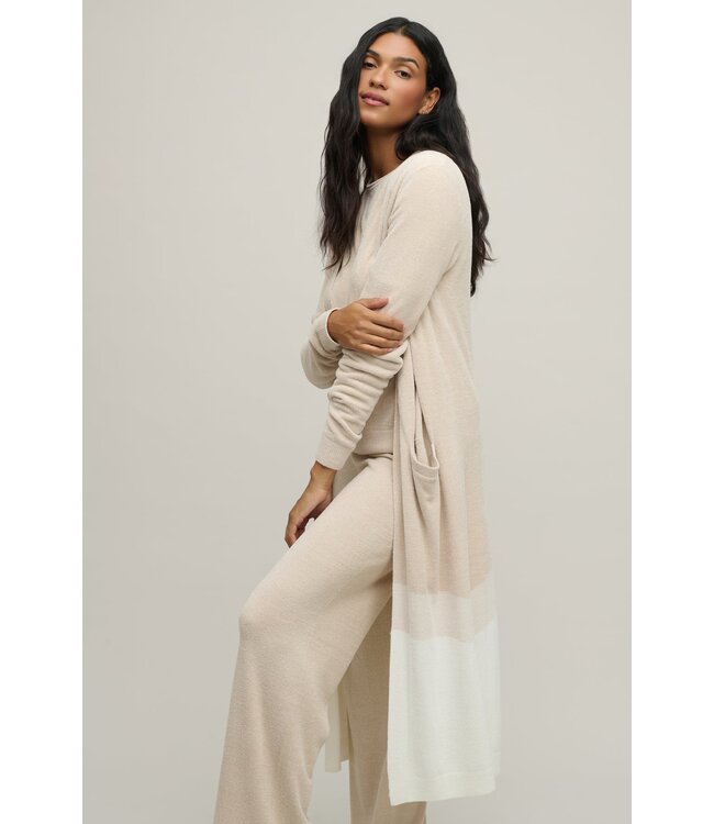 Colorblock Long Cardigan-Stone Multi