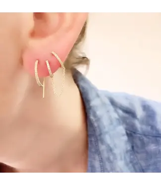 Mini Eclipse Whisper Diamond Hoops