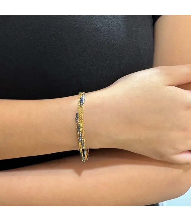 Ombre Multi Strand Green Sapphire Bracelet