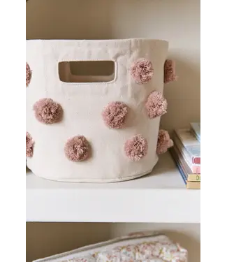 Mini Pom Pom Tote-Rose Pink