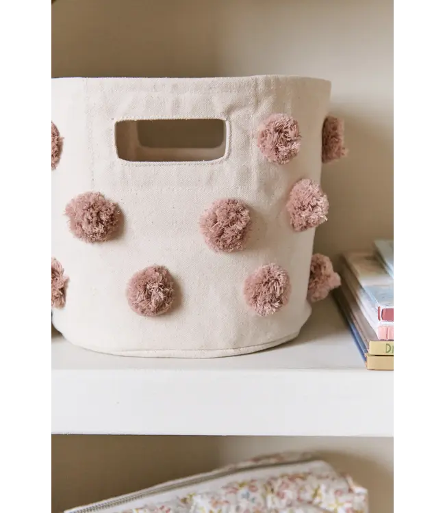 Mini Pom Pom Tote-Rose Pink