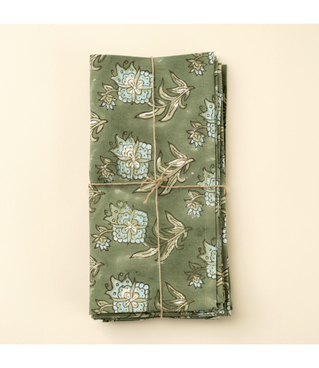 Block Print Cotton Napkins S/4-available in 4 prints