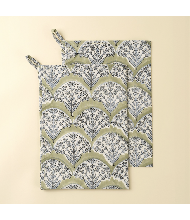 Block Print Tea Towels S/2-available in 2 prints