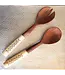 Gibb & Daan Bone Carved Wooden Salad Servers