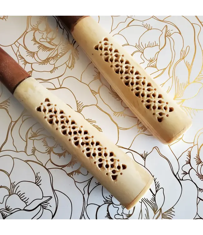 Bone Carved Wooden Salad Servers