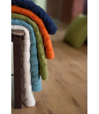 Darzzi Cable Knit Cotton Throw Blanket-Natural