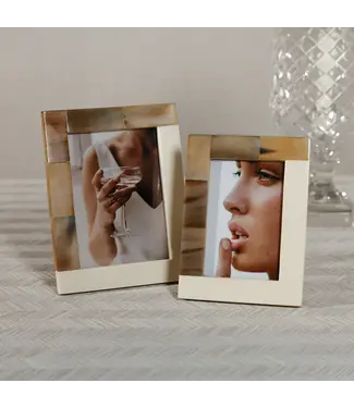 White Horn and Ivory Resin 5X7 Frame