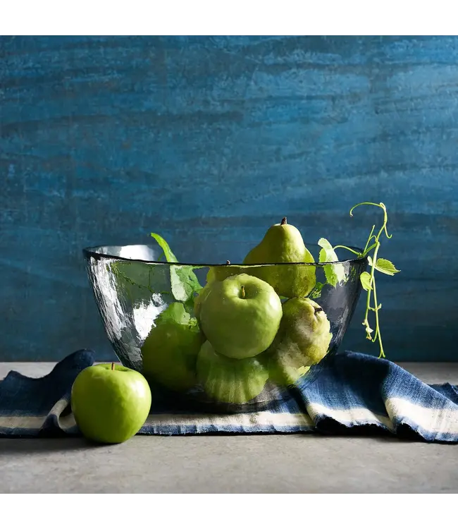 Glass Pebbled Low Bowl