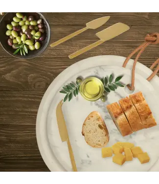 Blue Pheasant Viola White Marble Round Board Large