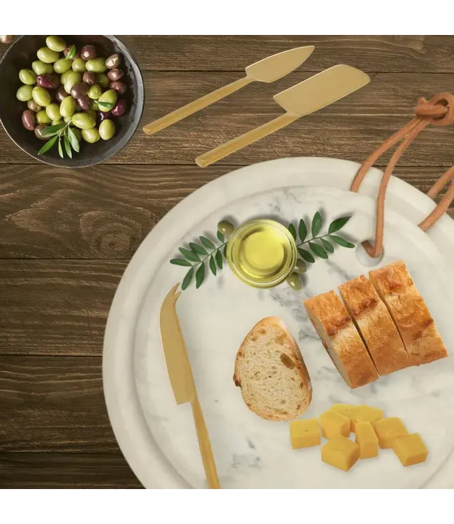 Viola White Marble Round Board Large