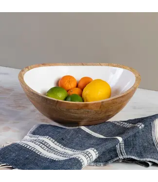 Madras White Enamel Bowl