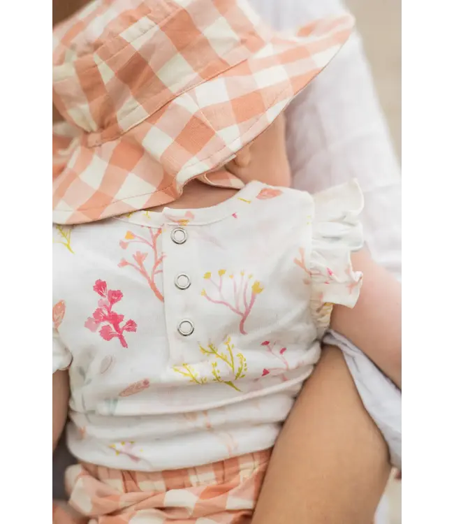 Cotton Flutter One-Piece in Sea Bloom