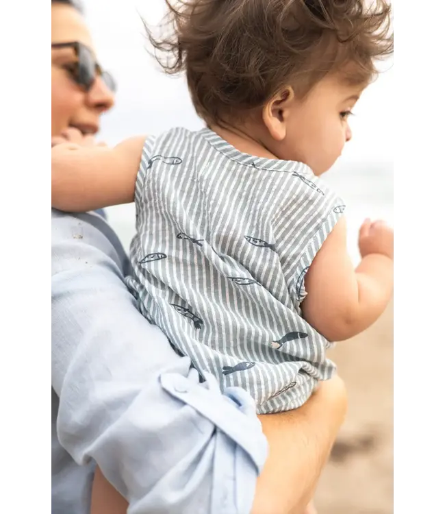 Pehr Seersucker Pocket One-Piece in Sardine