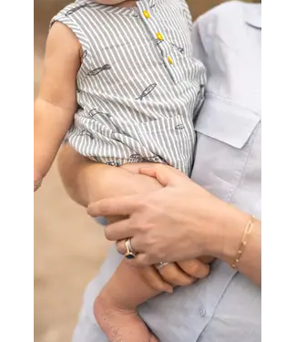 Seersucker Pocket One-Piece in Sardine