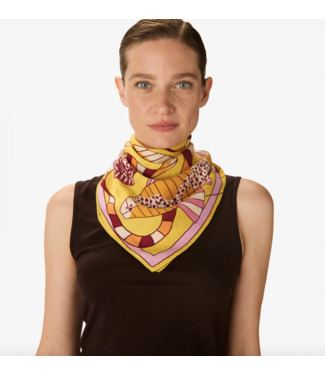 Inoui Editions Square Cotton/Silk Cerfs  Scarf-available in 2 colors
