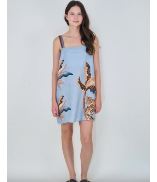 Las Surenas Short Linen Bali Tiger Dress