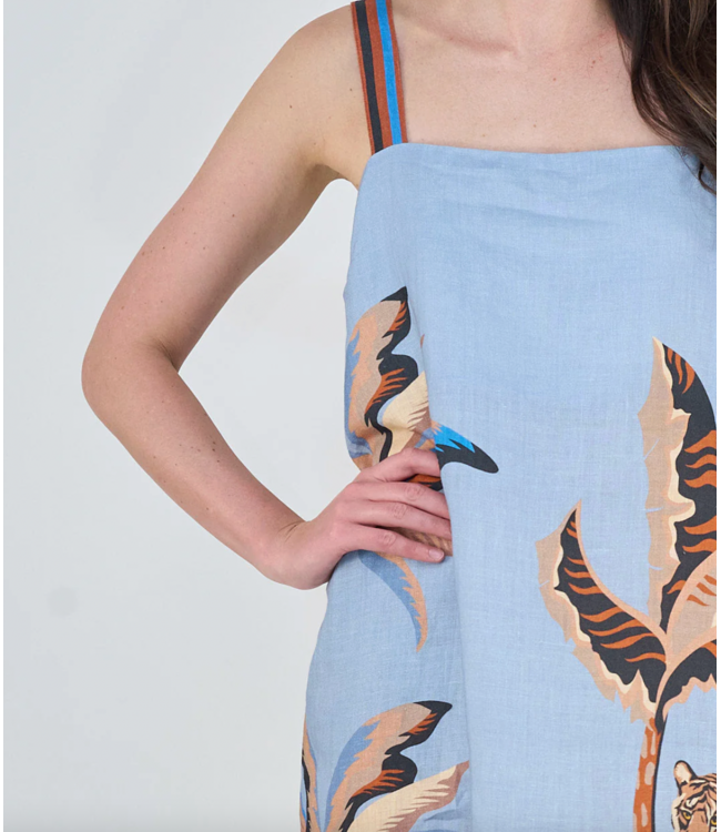 Short Linen Bali Tiger Dress