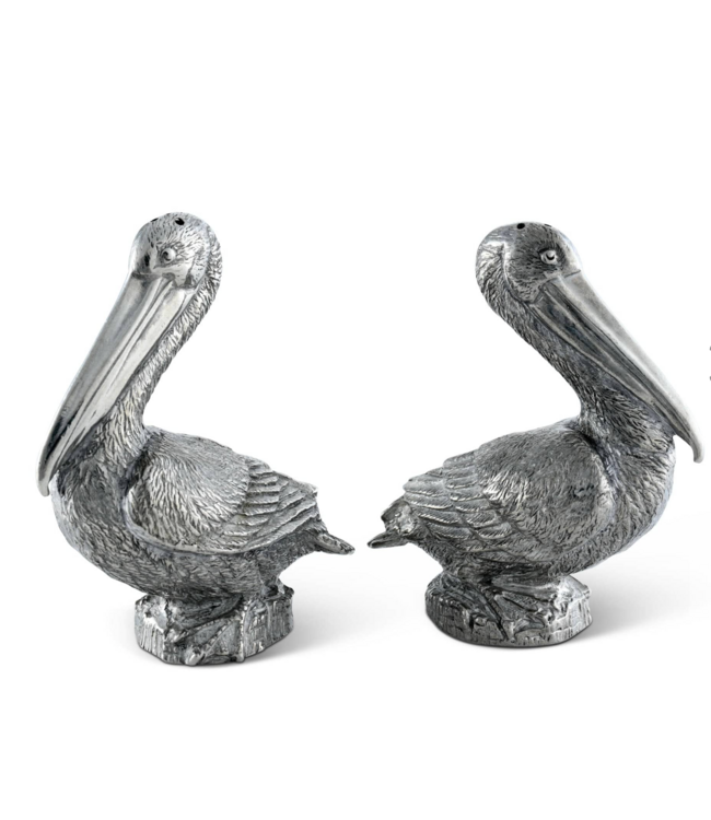Pewter Pelicans Salt and Pepper Shakers