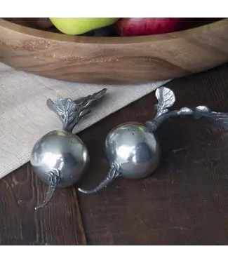 Pewter Radish Salt and Pepper Shakers