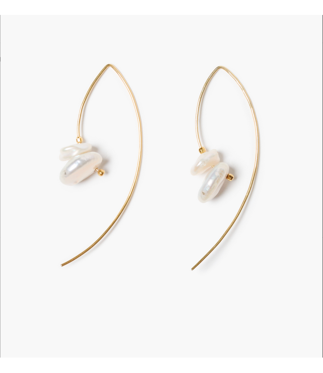 White Pearl Earrings