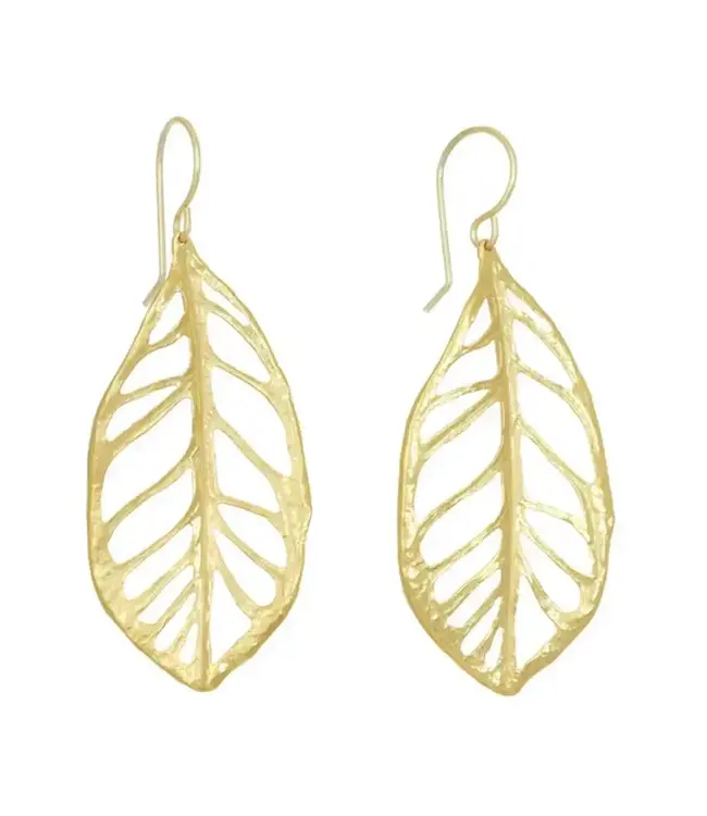 Natural Plumeria Leaf Earrings