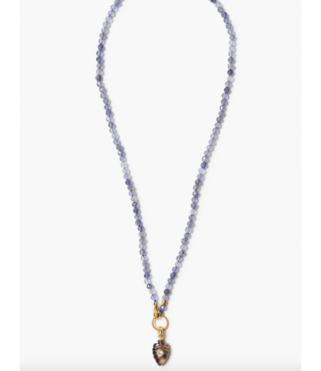 Iolite/Smoky Quartz Leaf Necklace