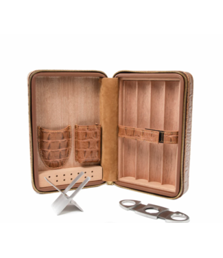 Brouk & Co. Cain Croco Cigar Travel Case