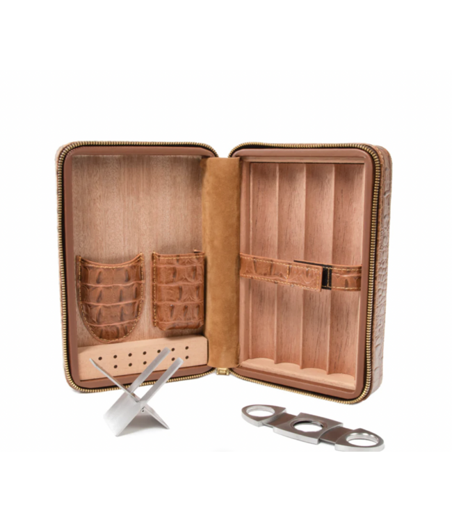 Cain Croco Cigar Travel Case