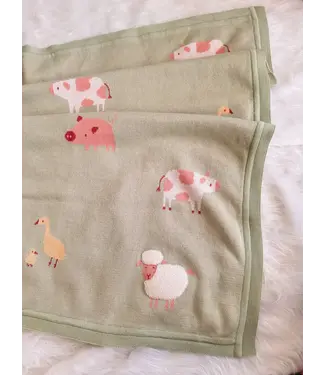Darzzi Farm Animal Cotton Knit Blanket
