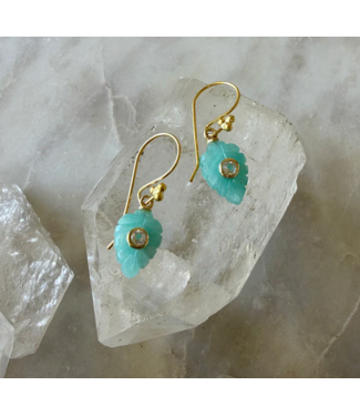 Robindira Unsworth Amazonite Leaf Earrings