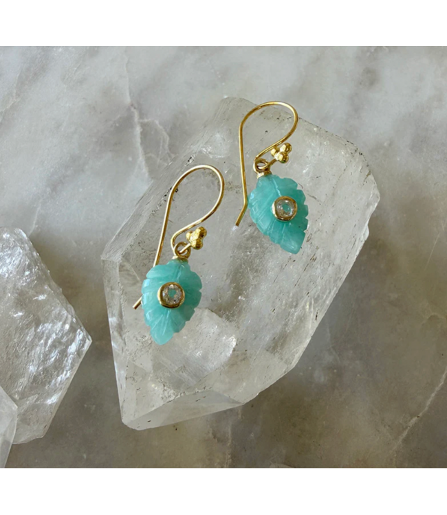 Amazonite Leaf Earrings