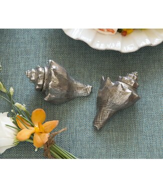 Pewter Conch Shell Salt and Pepper Shakers