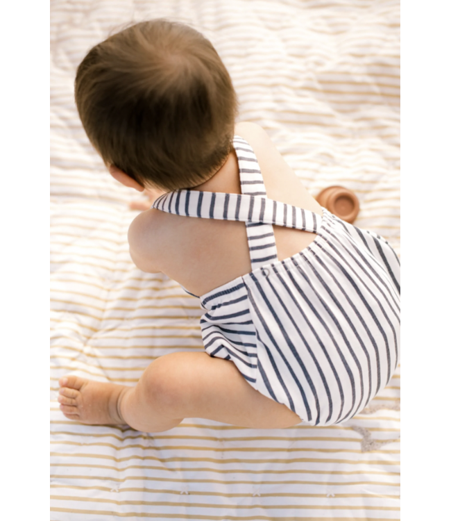 Criss-Cross Striped One Piece-Peony(See Image)