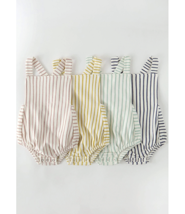 Criss-Cross Striped One Piece-Peony(See Image)