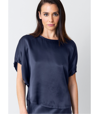 In the Cloud Silk Top-available in forest green