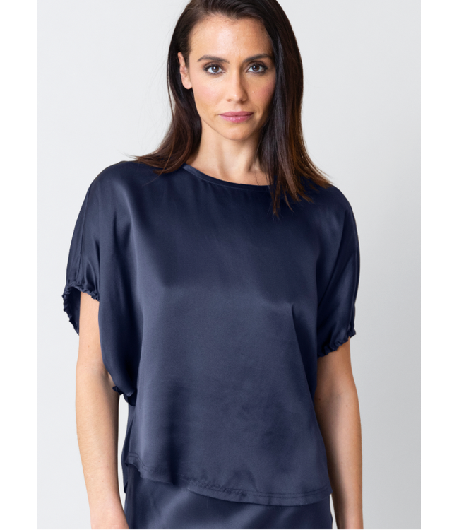 In the Cloud Silk Top-available in forest green