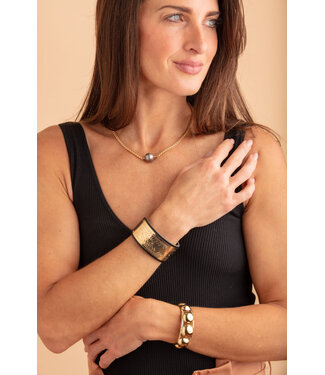 Taylor and Tessier Kelix Leather Bracelet- Black