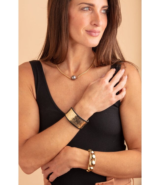 Kelix Leather Bracelet- Black