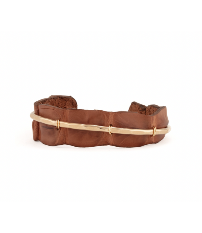 Oyster Bay Leather Cuff- Tan