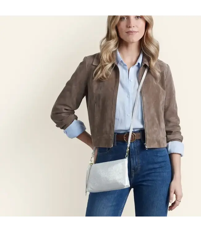 Darcy Leather Crossbody - Sand Shimmer