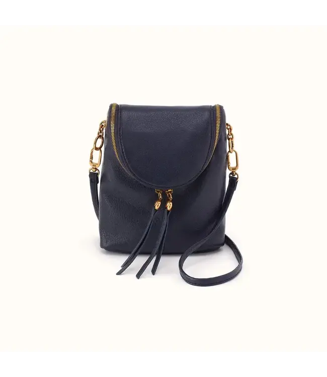 Fern Leather Duo Crossbody-Black