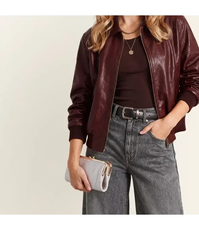 Lauren Leather Clutch Wallet-Sand Shimmer