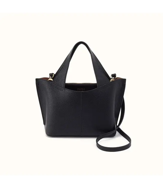 Vida Leather Tote- Small Black