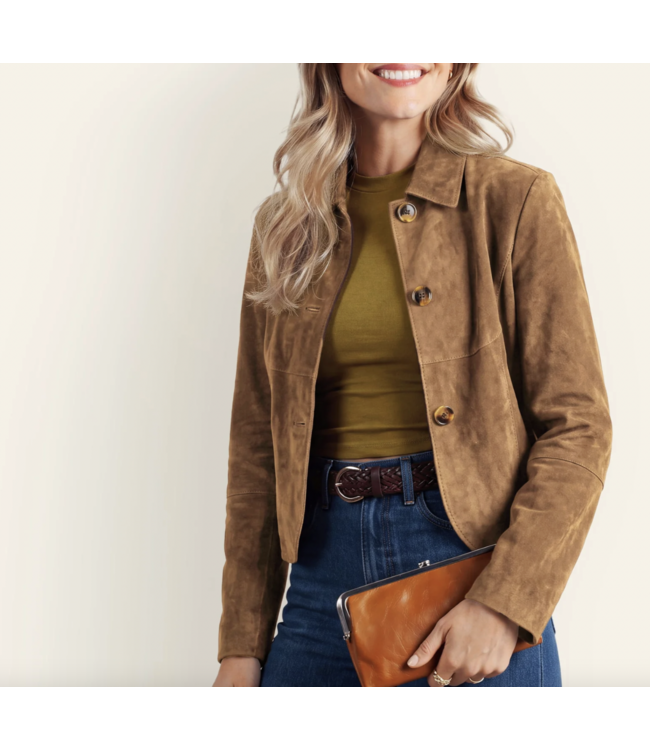 Lauren Leather Clutch Wallet- Truffle