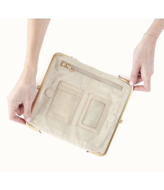 Lauren Leather Clutch Wallet-Sand Shimmer