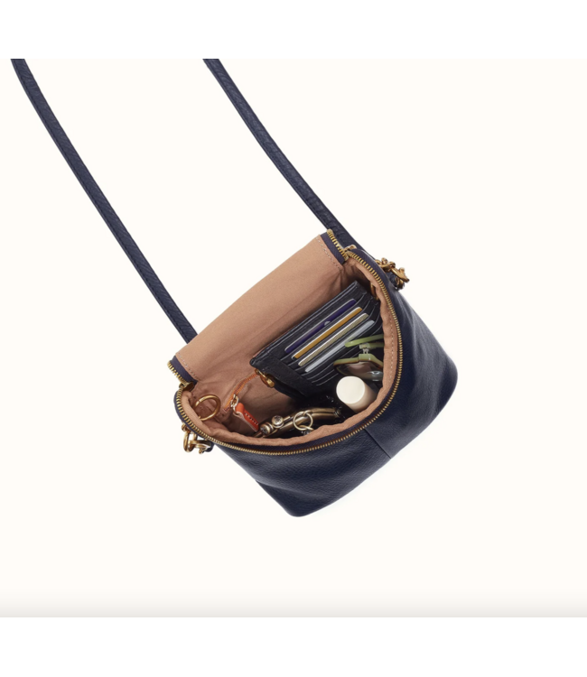 Fern Leather Duo Crossbody-Black