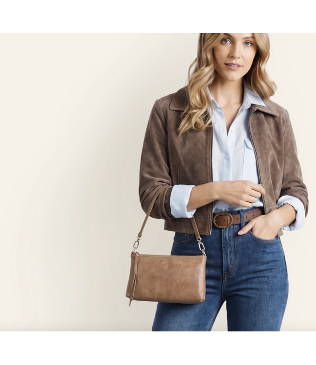 Darcy Leather Crossbody- Whiskey
