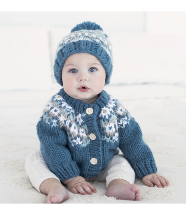Fairisle Slate Blue Cardigan